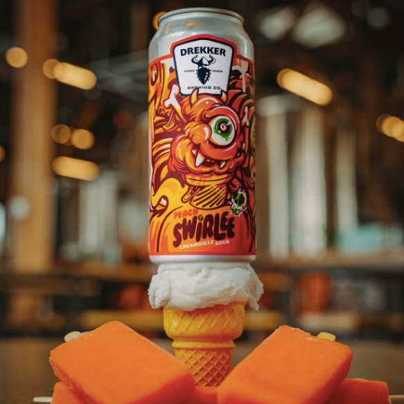 creamsicle vape juice Drekker Brewing Swirlee Peach Color:Cherry Red Pineapple Coconut Milk Ripe Collection Peachy Mango